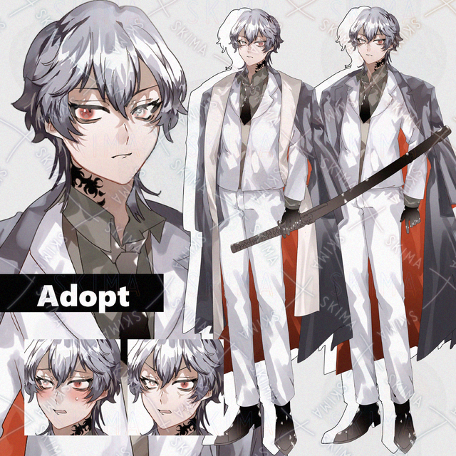 【表情差分8種＋武器/小物各1種】裏社会風/刀/スーツ/男性