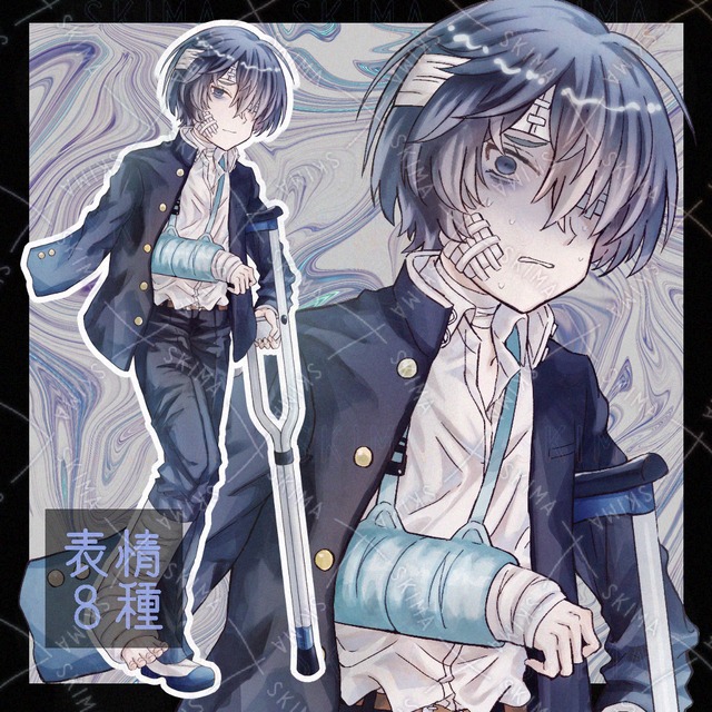 【超SALE】包帯とギプスの少年【立ち絵】