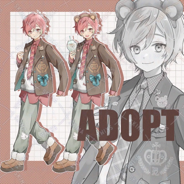 くま好き男の子【表情差7種+タンブラー+カチューシャ】