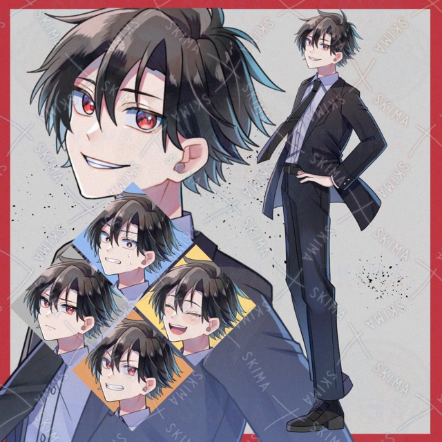 【表情4種】スーツの男性