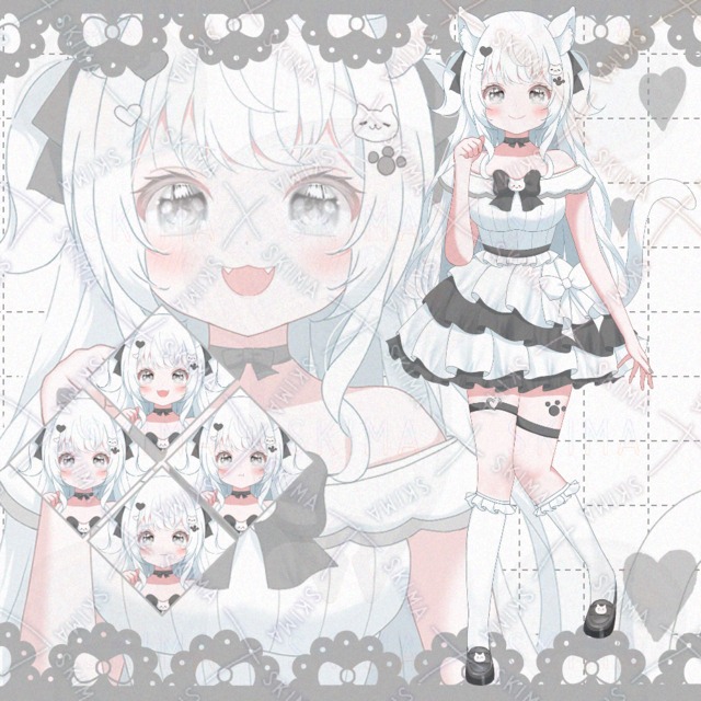 表情3種　白猫ちゃん【IRIAM対応】