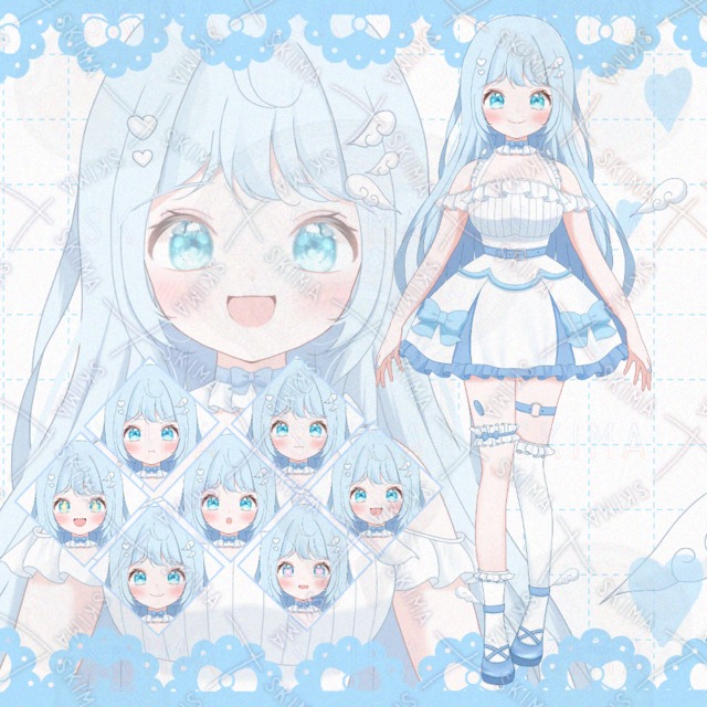 表情差分6種　水色天使ちゃん【IRIAM対応】