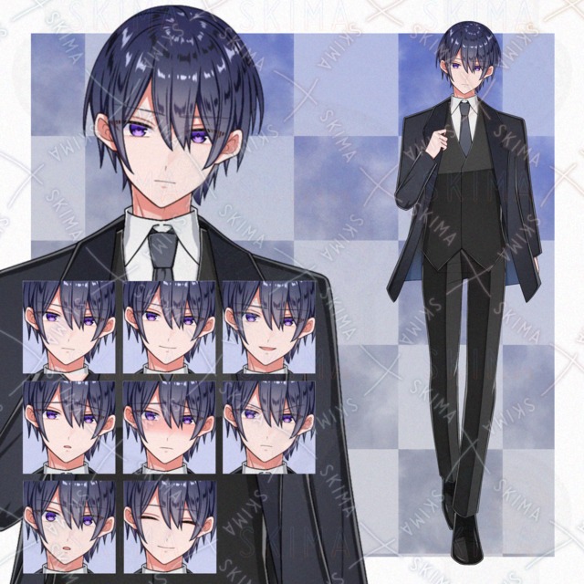 表情差分8枚　男性キャラ　立ち絵