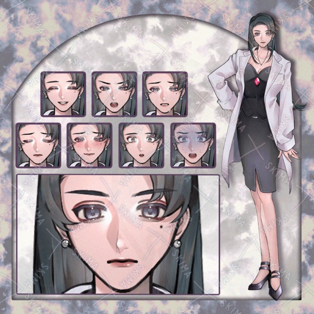 【表情差分8種】白衣のお姉さん