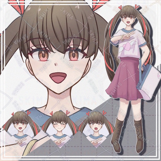 【表情10種】ツインテ女子【立ち絵】