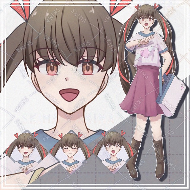 【表情10種】ツインテ女子【立ち絵】