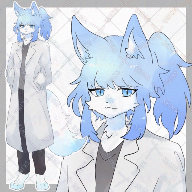 白衣の獣人くん【表情8種類】