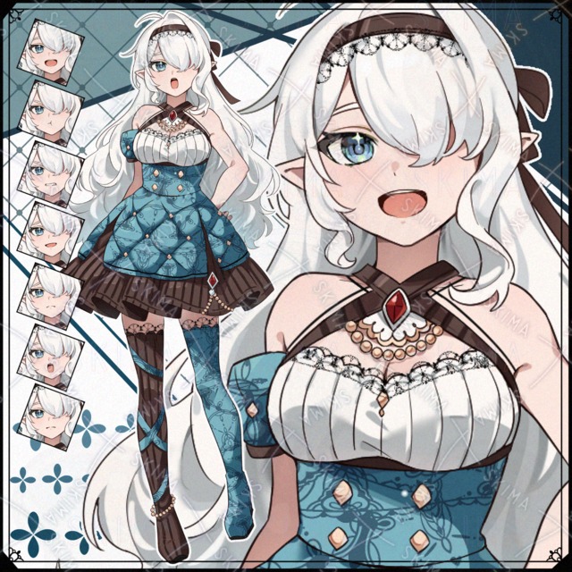 【表情7種】エルフの少女