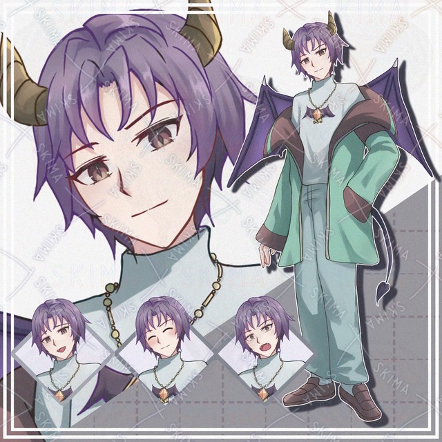 【表情9種＋オマケ】悪魔な男性【立ち絵】