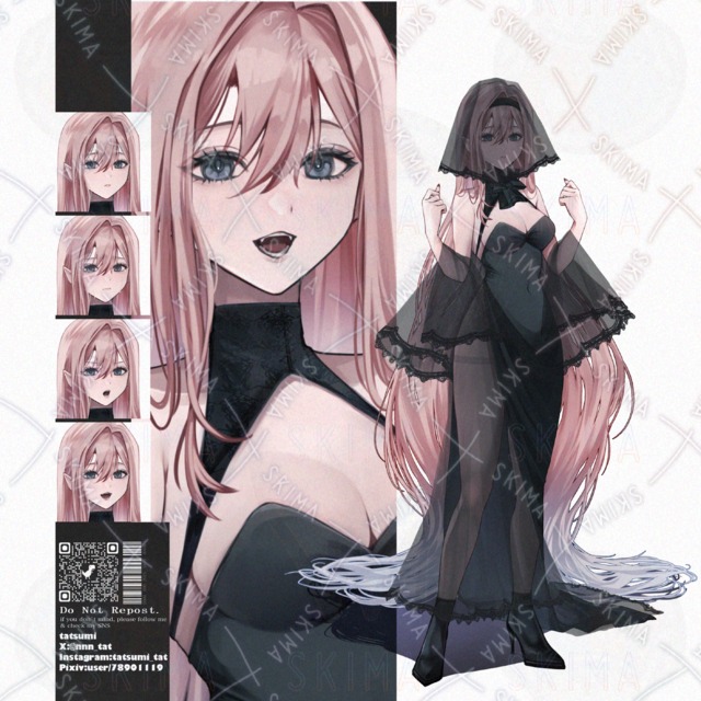 黒ドレスの女性 adopt ［差分］８種