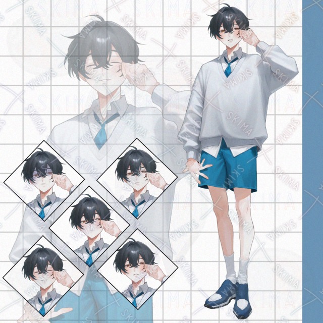 💤眠たげ制服男子