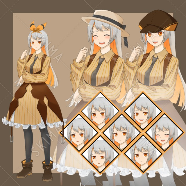 探偵風の女の子【表情差分全7種＋おまけ3種】