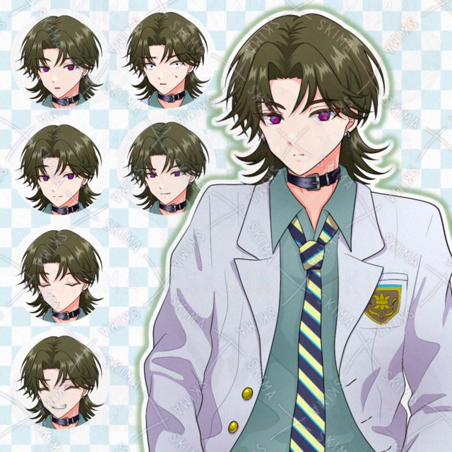 【表情差分7種】制服の男性キャラ