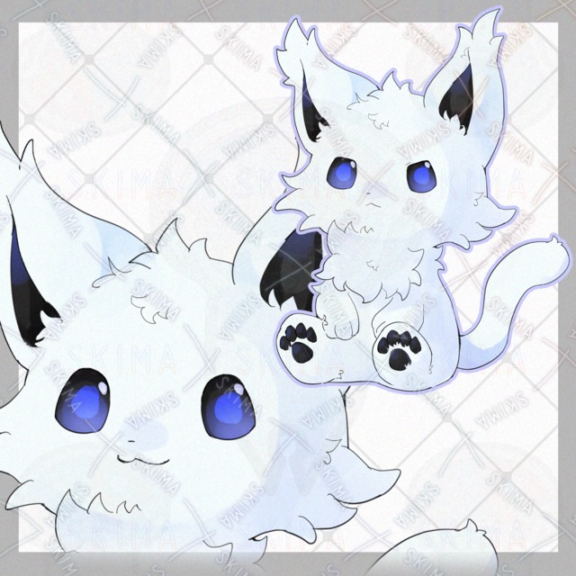 もふもふ白猫【表情9種類】