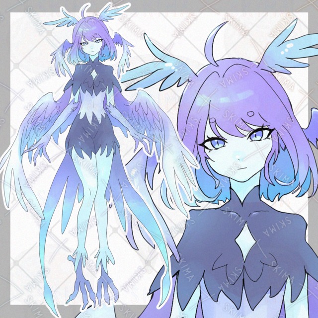 翼の生えた人外ちゃん【表情9種類】