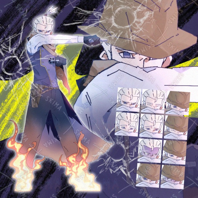 爆撃ガンマン💥 Adopt/全身立ち絵/帽子表情差分各5種