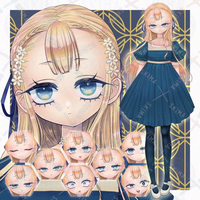 【限定価格！】【表情8種+】お花リボンガールちゃん