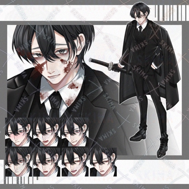 【立ち絵】刀/黒スーツ【表情9種】