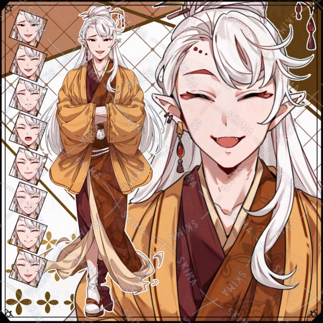 【表情8種】糸目の男性