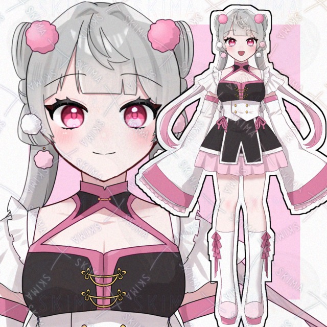 【表情２種】ピンクチャイナ