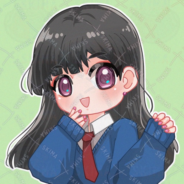 SNSアイコン:黒髪ロングの学生風女の子