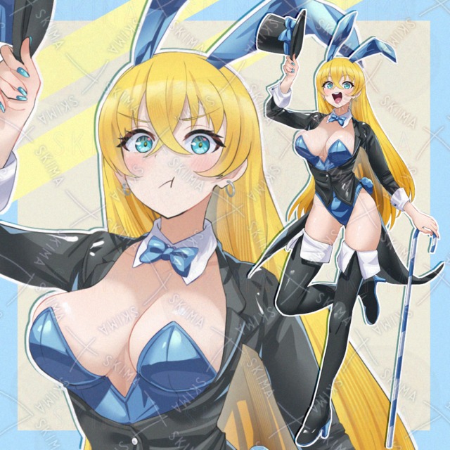 青いバニーガール