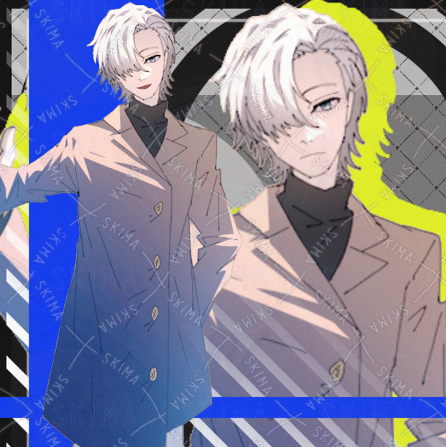 男性　男子　男の子　青　コート　短髪　現代　表情差分8種類