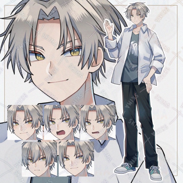 【表情4種＋髪型差分】目つきの悪い青年