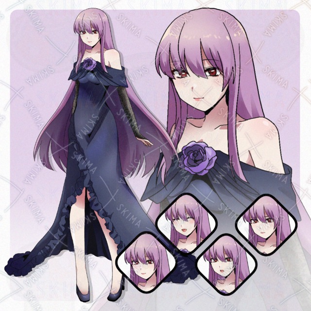 ドレスを着た女性 立ち絵