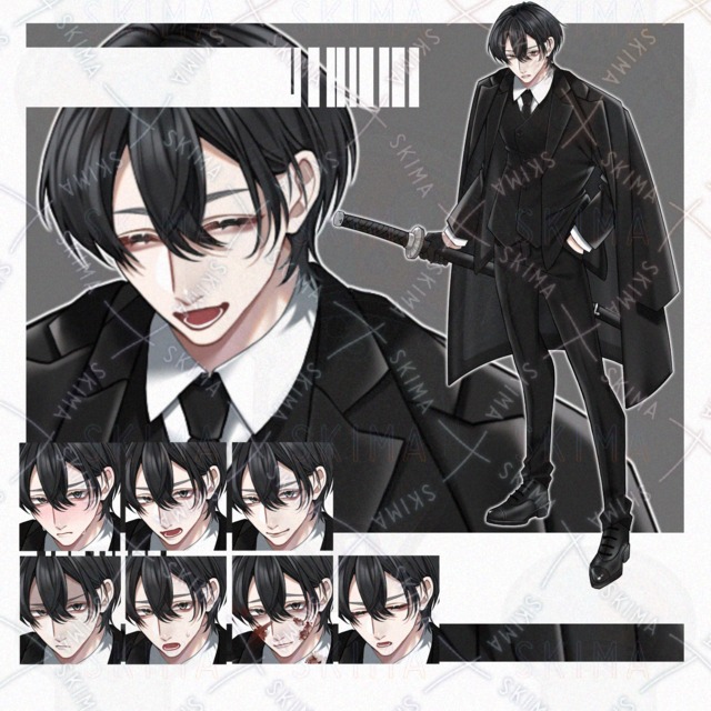 ★【立ち絵】刀/黒スーツ【表情9種】