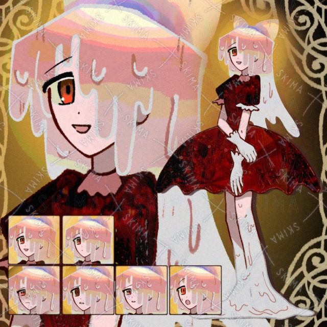 【表情6種】蝋燭風女の子