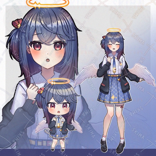 【表情9種+SDキャラ】制服天使　女の子