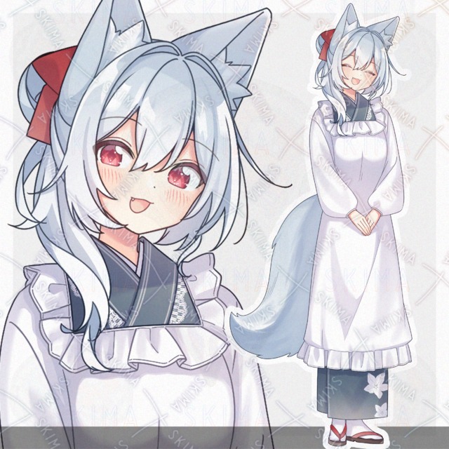 割烹着の狐耳お姉さん