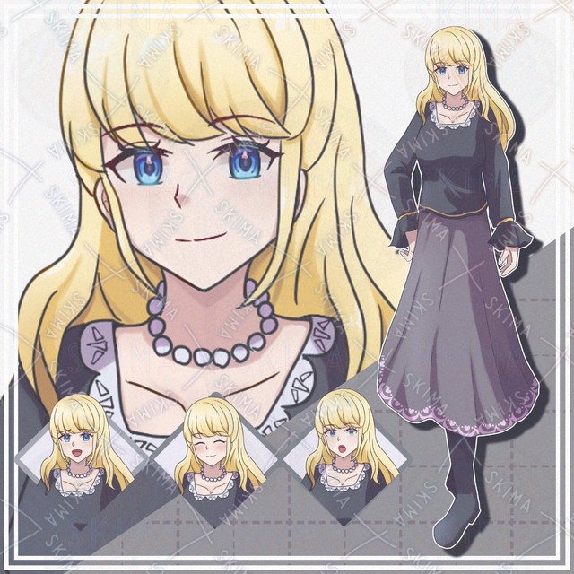 【表情10種】金髪黒服の女の子【立ち絵】