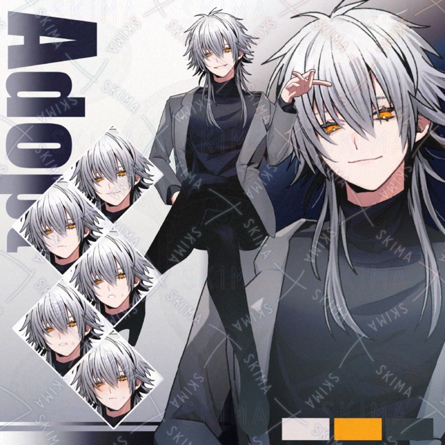 白髪の男性【表情6種】