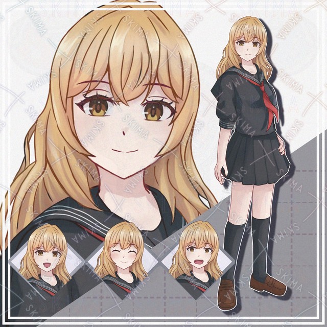 【表情10種】セーラー服の女の子【立ち絵】