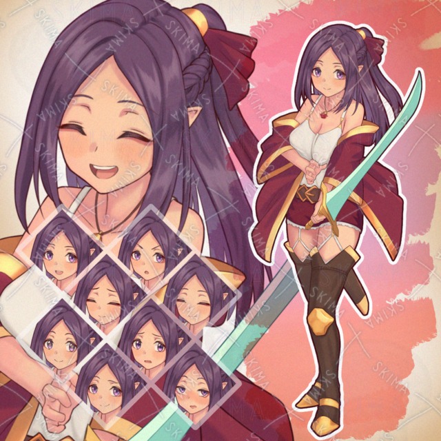 エルフ女剣士【表情10種】