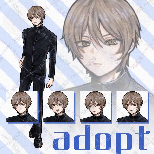 学ランの男性【表情差分4種】