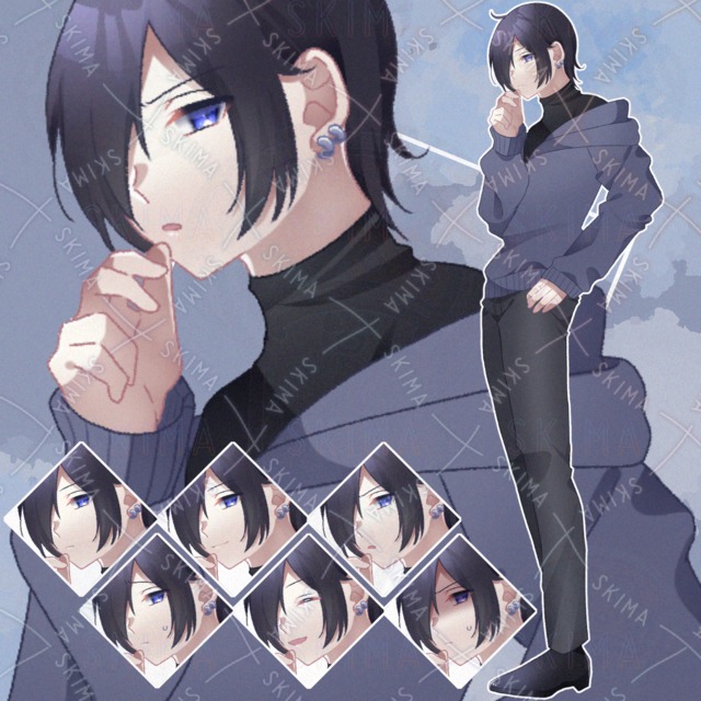 片目隠れの男性