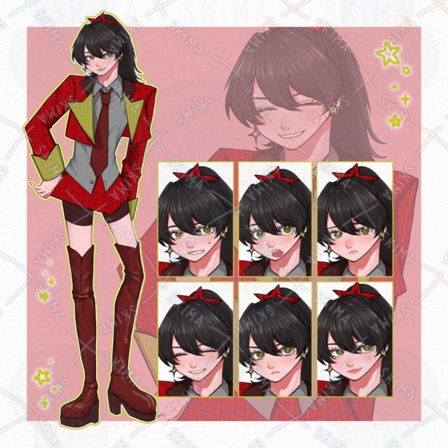 チェックスーツの女性【表情差分5種】