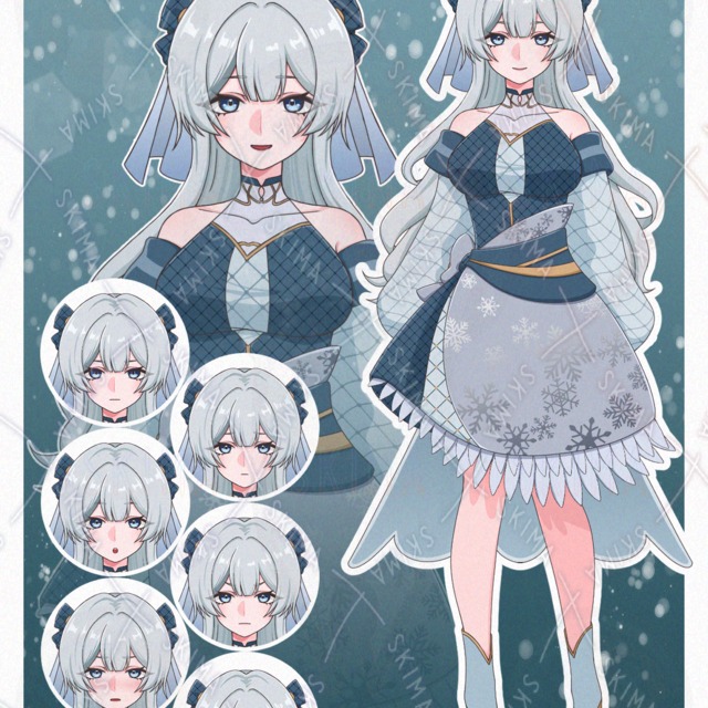 【実績作り価格】【商用可／TRPG・配信向け】 女の子立ち絵┊︎表情8種