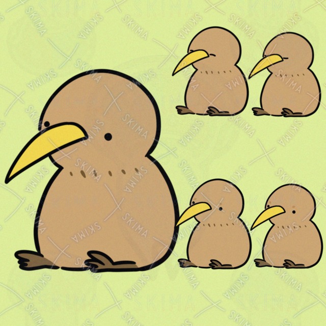 おすわりきーうぃ（表情5種類）