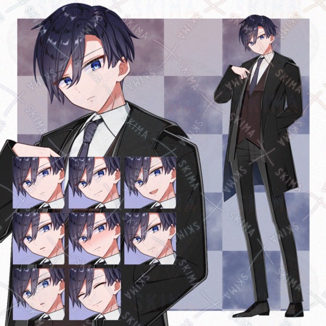 表情差分8枚　男性キャラ　立ち絵