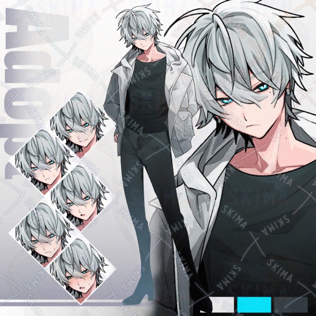 銀髪の男性【表情6種】