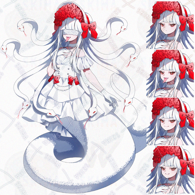 【表情8種】メデューサ　女の子　立ち絵