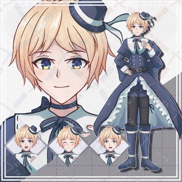 【表情10種】ゴシック衣装の金髪男子【立ち絵】