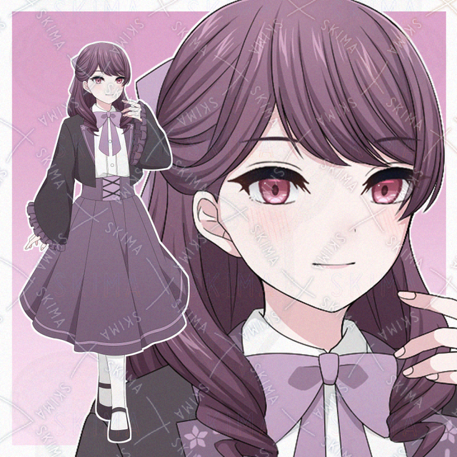 悪役令嬢風の制服の女の子【表情差分10種】