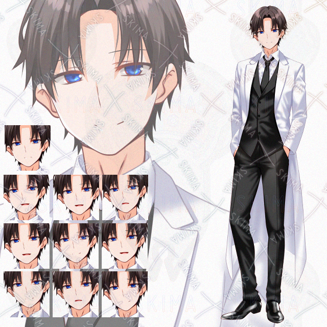 【表情10種】白衣男性