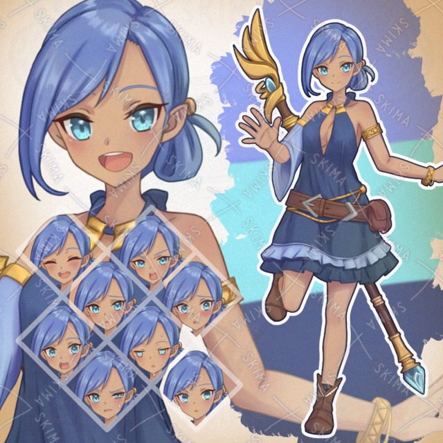 魔法使いエルフ【表情10種】