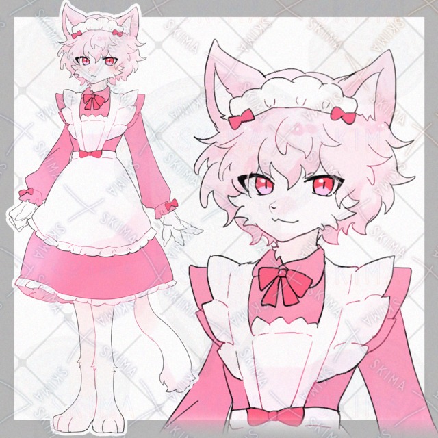 猫の獣人メイドちゃん【表情9種類】